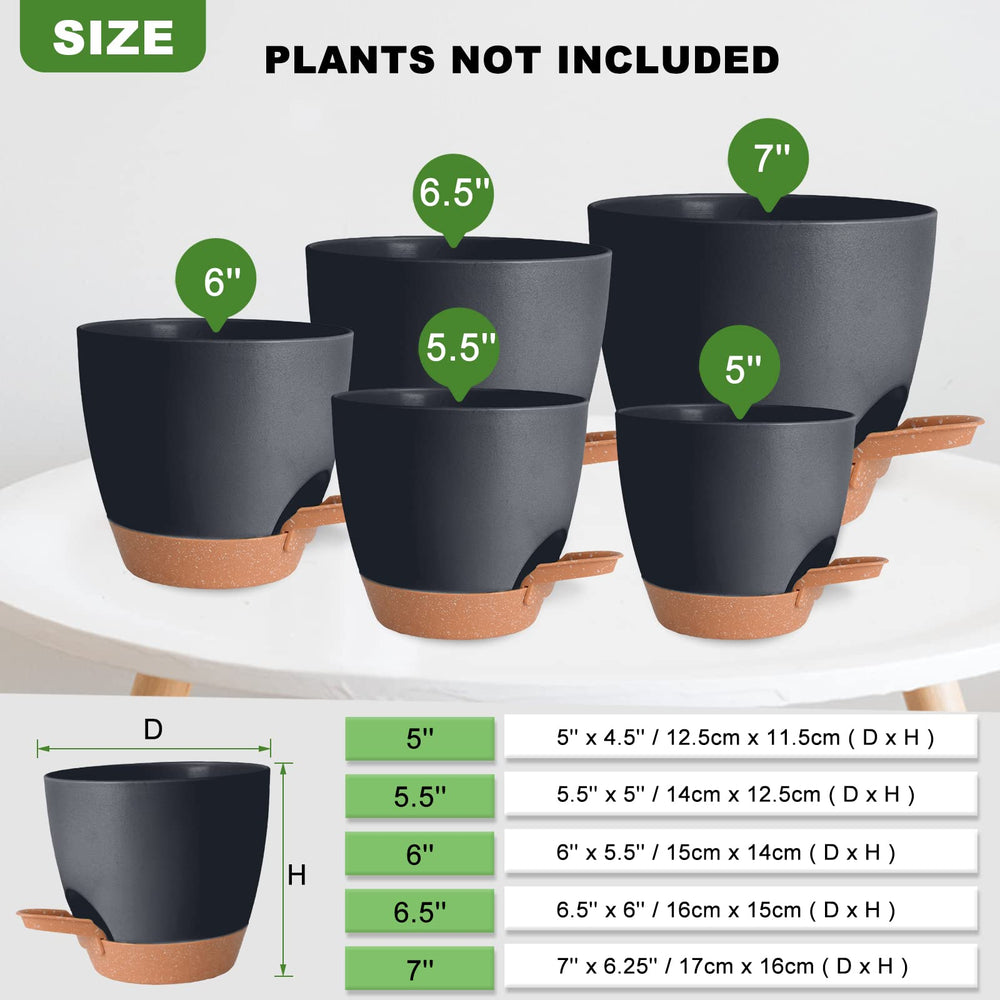 Vanslogreen Self Watering Pot 6.5 inch showing side watering
