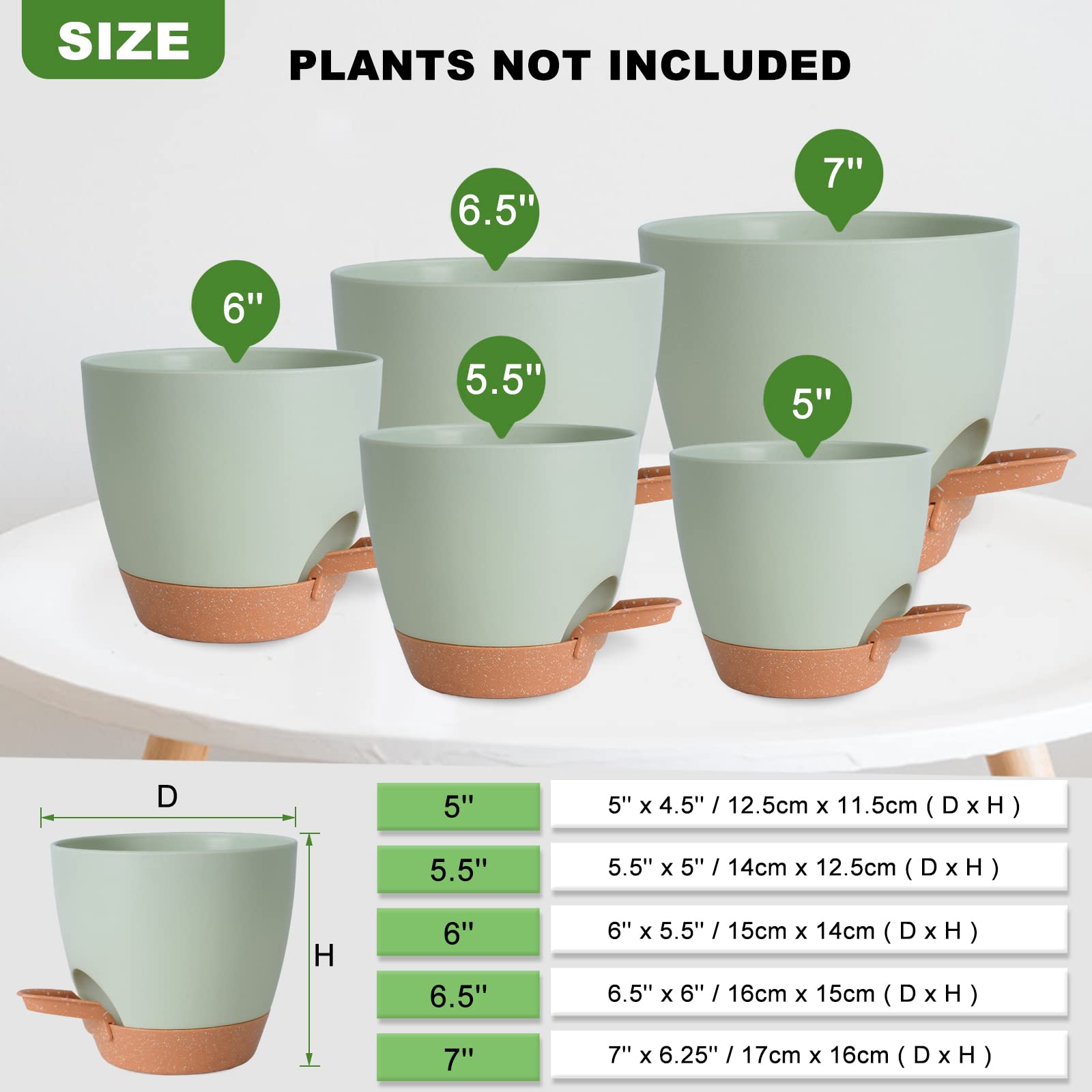 Vanslogreen self watering pots with drainage holes at the bottom