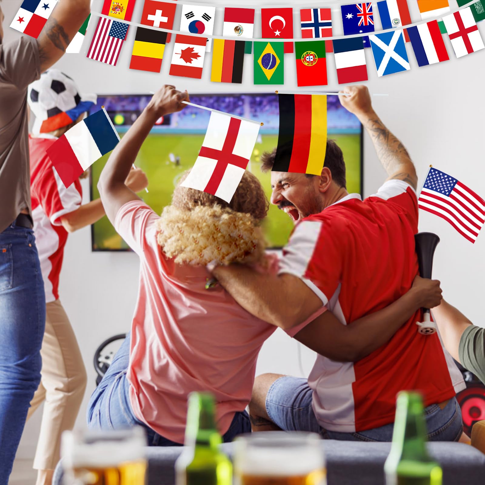 Variety of AhfuLife handheld flags representing different countries