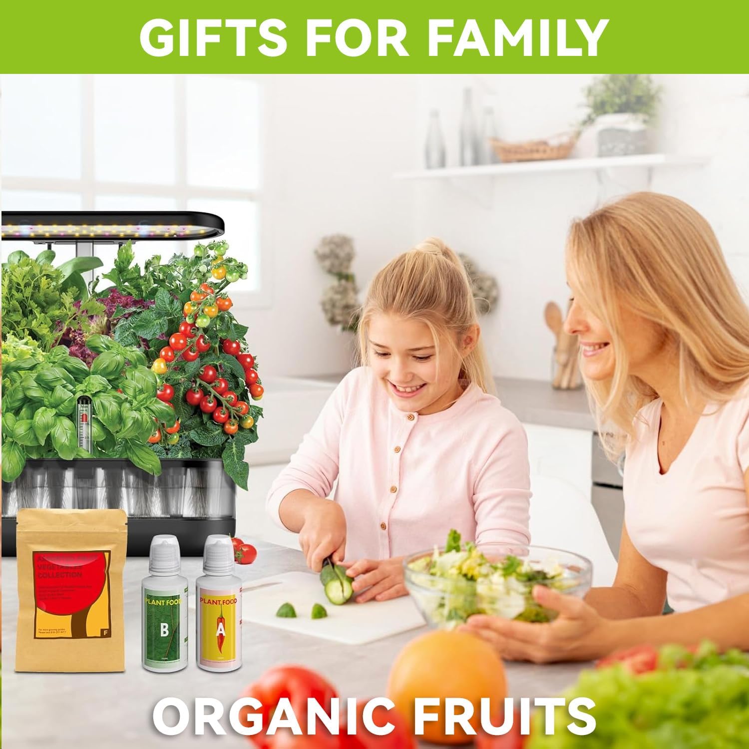 Variety of organic seeds included in the inbloom kit