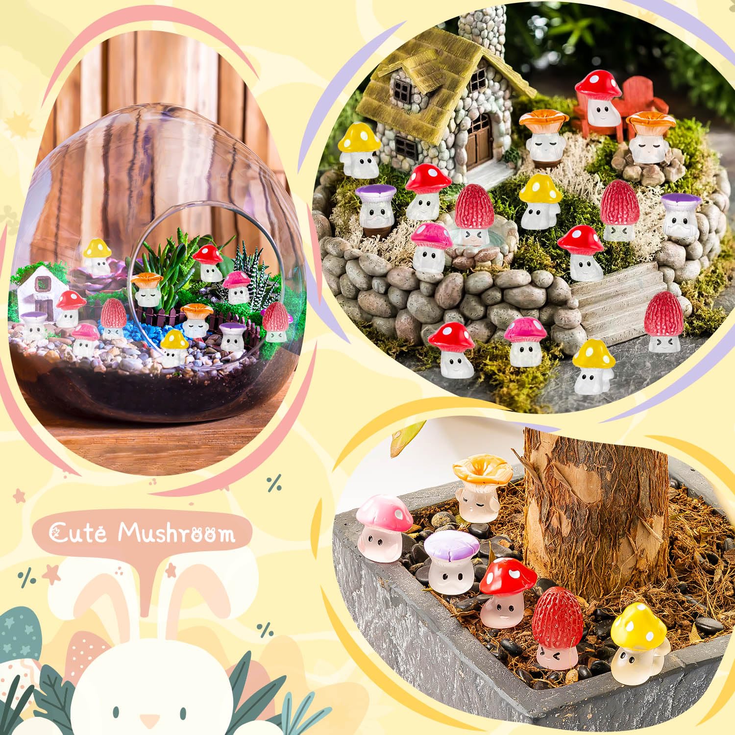 Variety of styles in GDZRDFLH Mini Mushroom Figurines