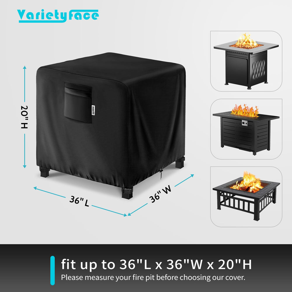 VARIETYFACE fire pit cover with buckle straps and drawstring