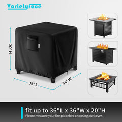 VARIETYFACE fire pit cover with buckle straps and drawstring