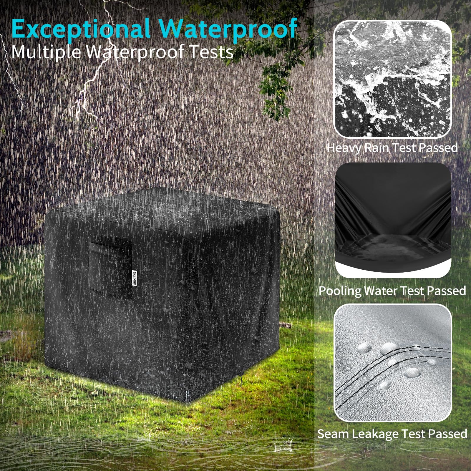 VARIETYFACE fire pit cover with dual mesh vents
