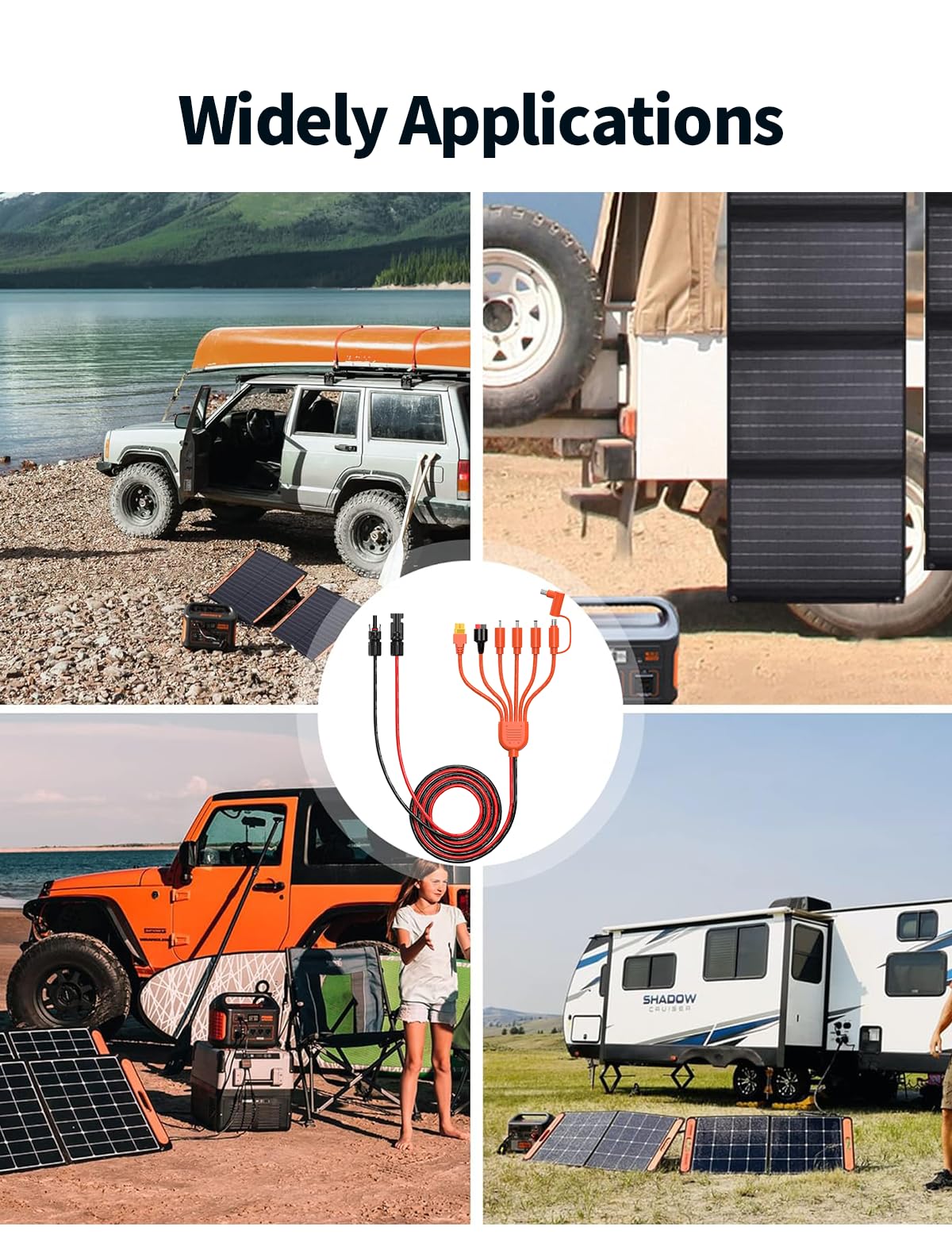 Various adapters included in the Tonton solar connector kit