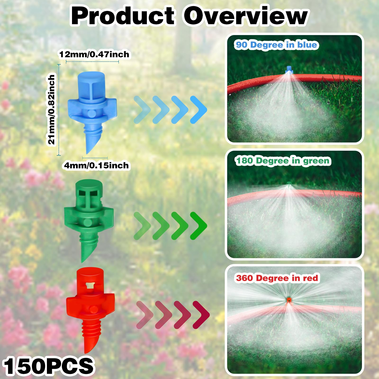 Various angles of CANIPHA Drip Irrigation Emitters in use