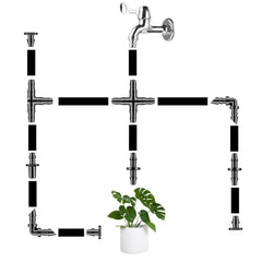 Various barbed connectors from Unoutur drip irrigation kit