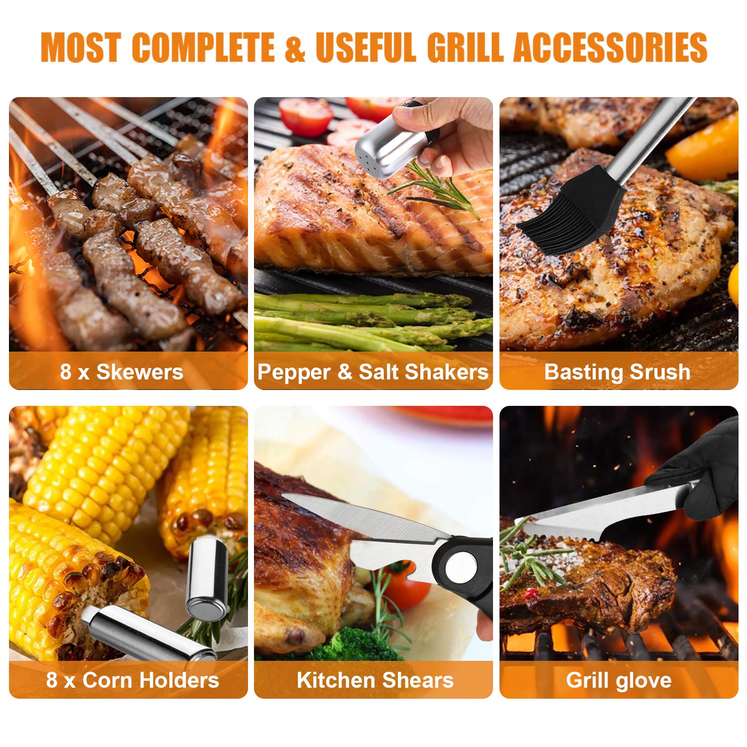 Various grilling accessories from Cifaisi BBQ Tools Set