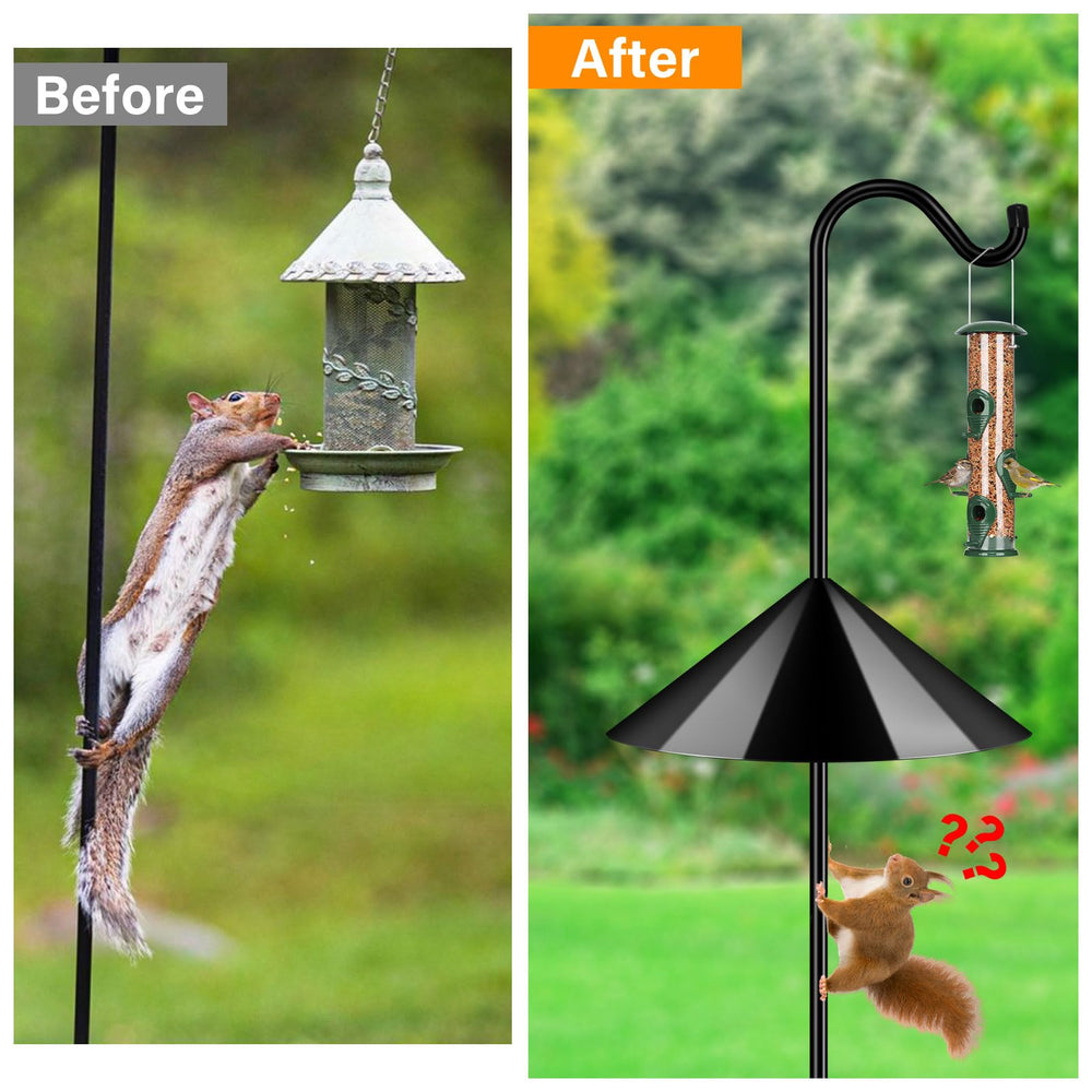 Various items hanging from the FEED GARDEN Bird Feeder Pole