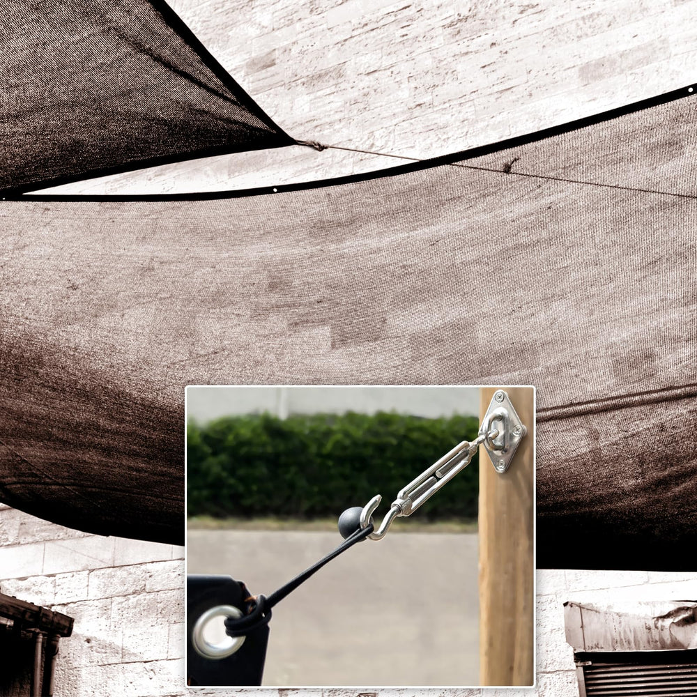Various mounting accessories for shade sail installation