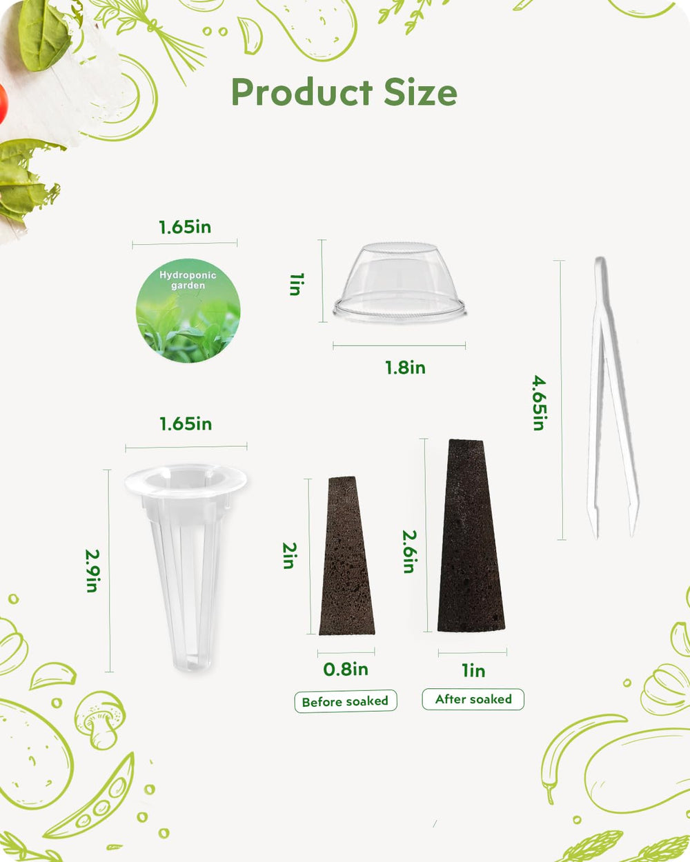Various plant types grown using URUQ Hydroponic Pods Kit