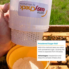 Varroa Easy Check Mite Tester in use with bee sample