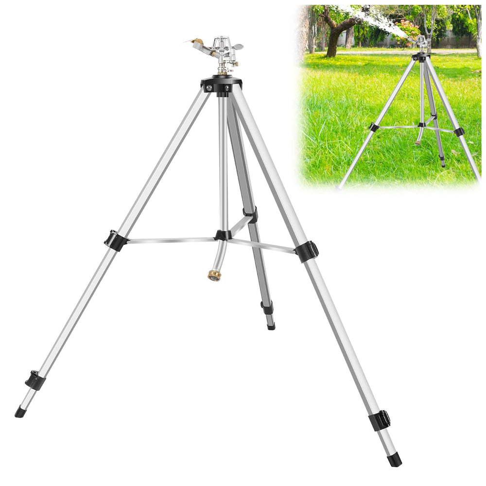 VASALAID Heavy Duty Impact Sprinkler front view on tripod base