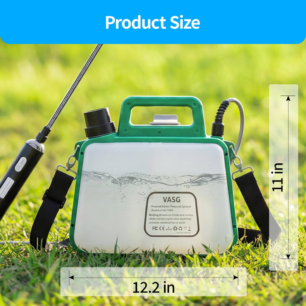 VASG Battery Powered Sprayer being used in a garden setting