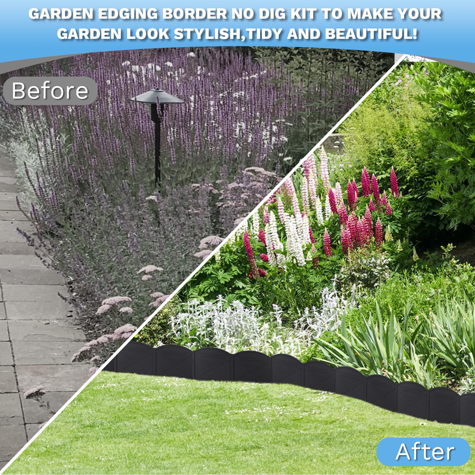 Vashly garden edging in a landscaped garden setting