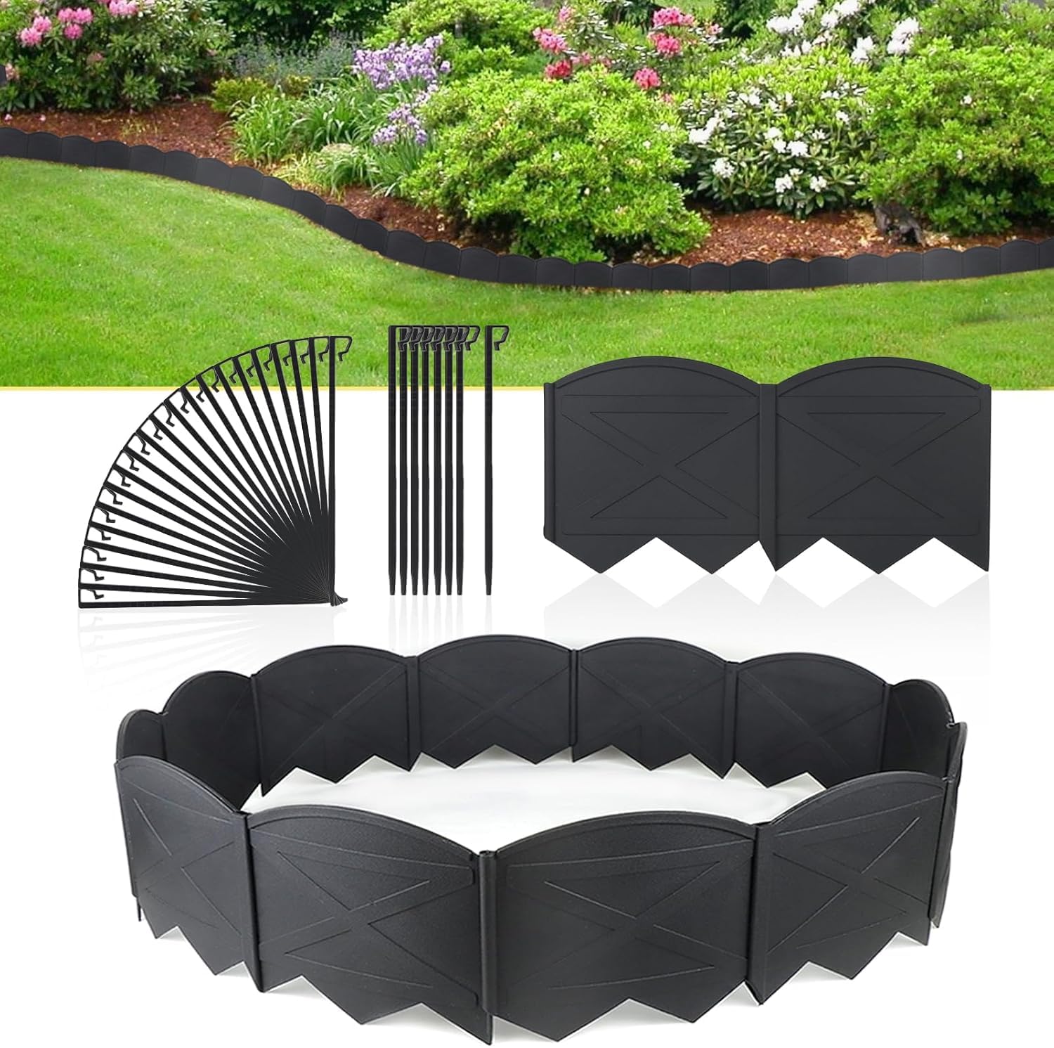 Vashly No-Dig Garden Edging 20ft set with stakes