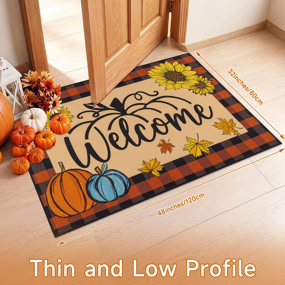 Vaukki Fall Pumpkin Mat showing low profile design