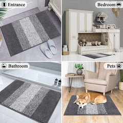 Vaukki Indoor Doormat Grey 20x32 inches side view