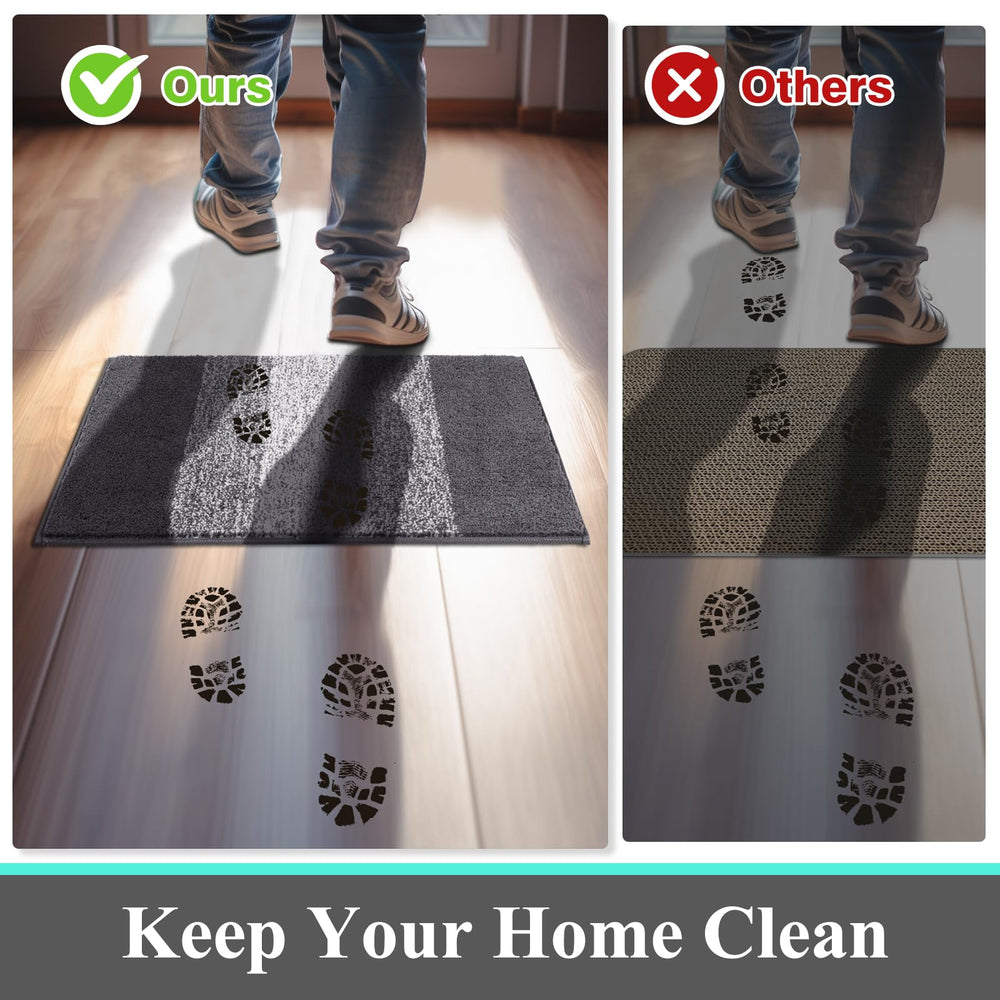 Vaukki Indoor Doormat Grey in a laundry room
