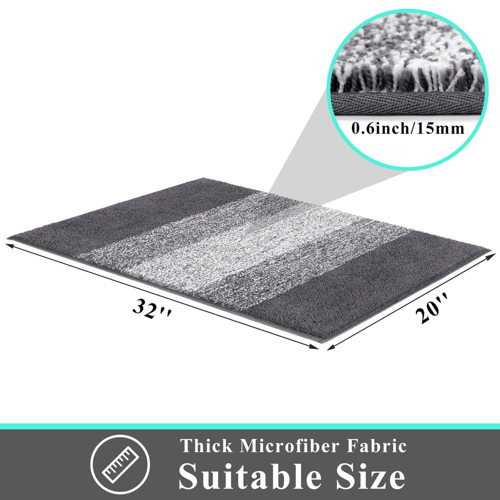 Vaukki Indoor Doormat Grey with gradient stripes