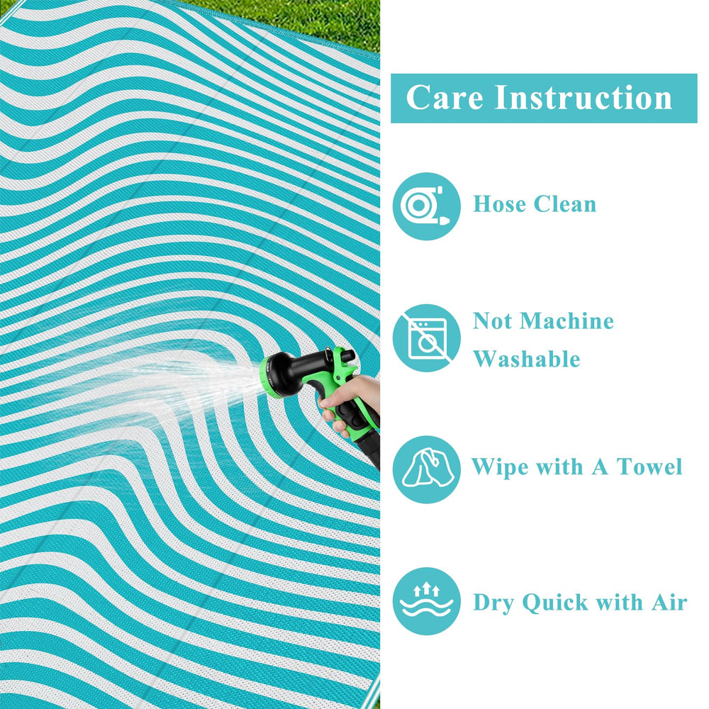 Vaukki outdoor rug 9x12 hose cleanable material