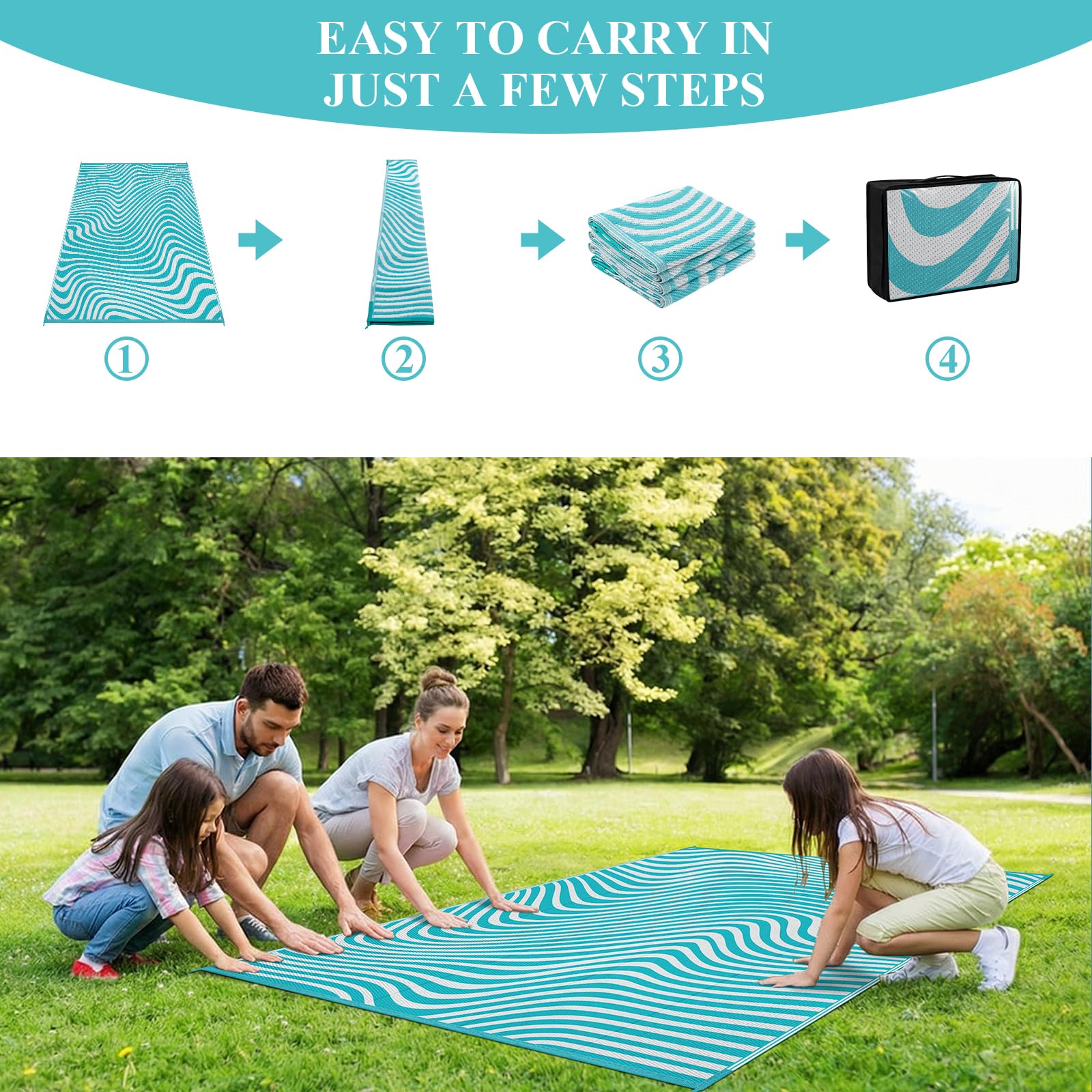 Vaukki reversible design outdoor rug 9x12 patio