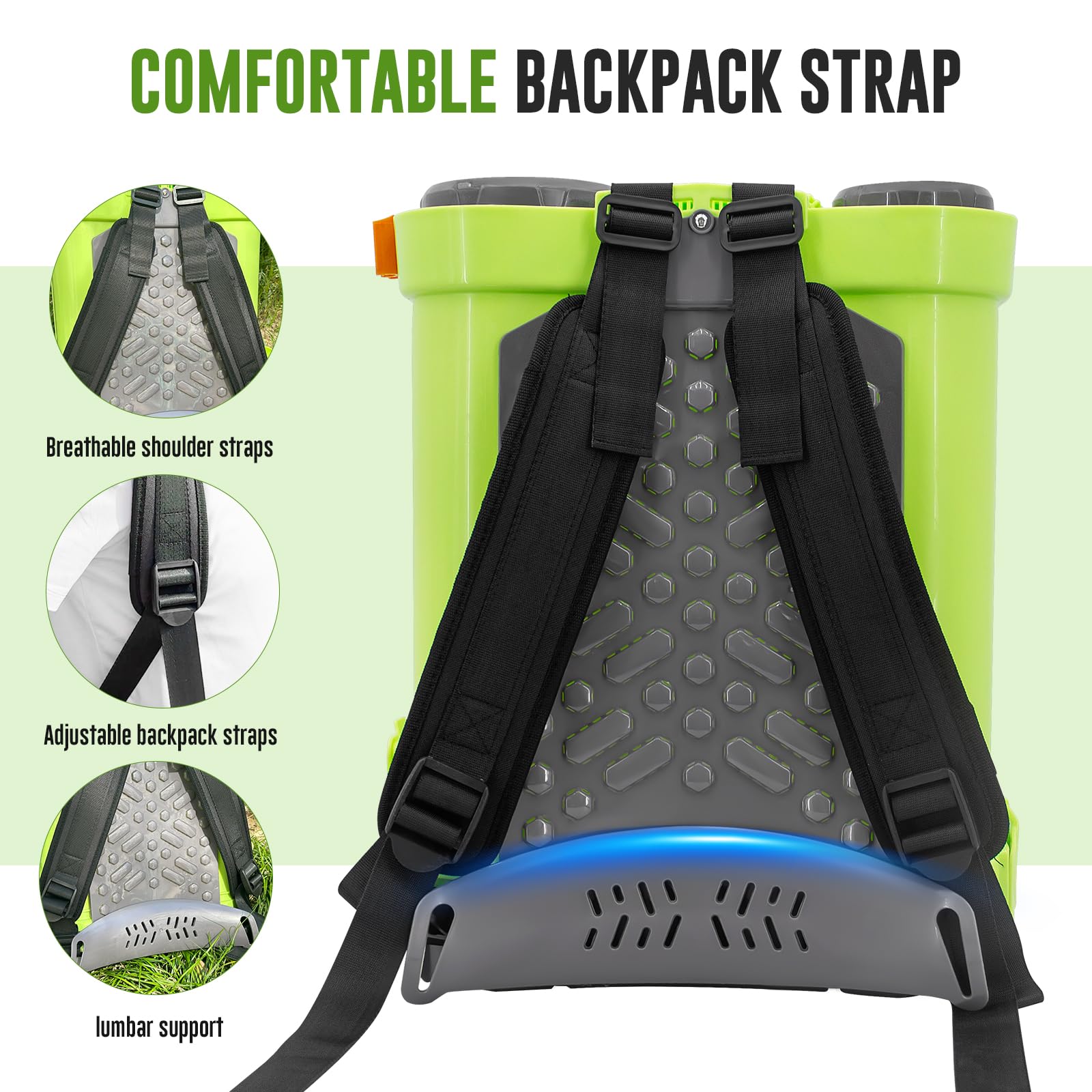 VAXMAY sprayer with comfortable backpack straps and waist support