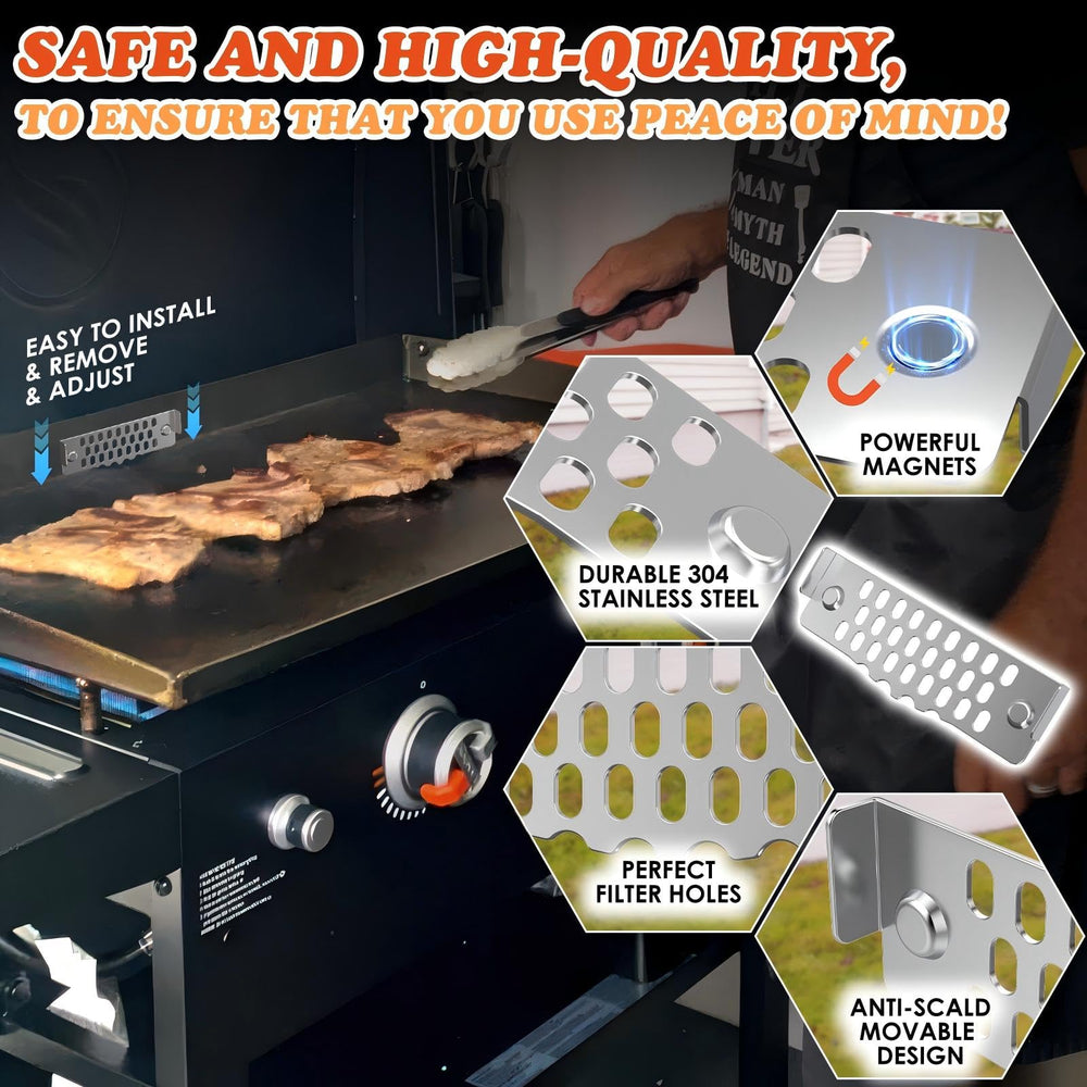 VAYAGARDEN Griddle Grease Gate Blocker side view