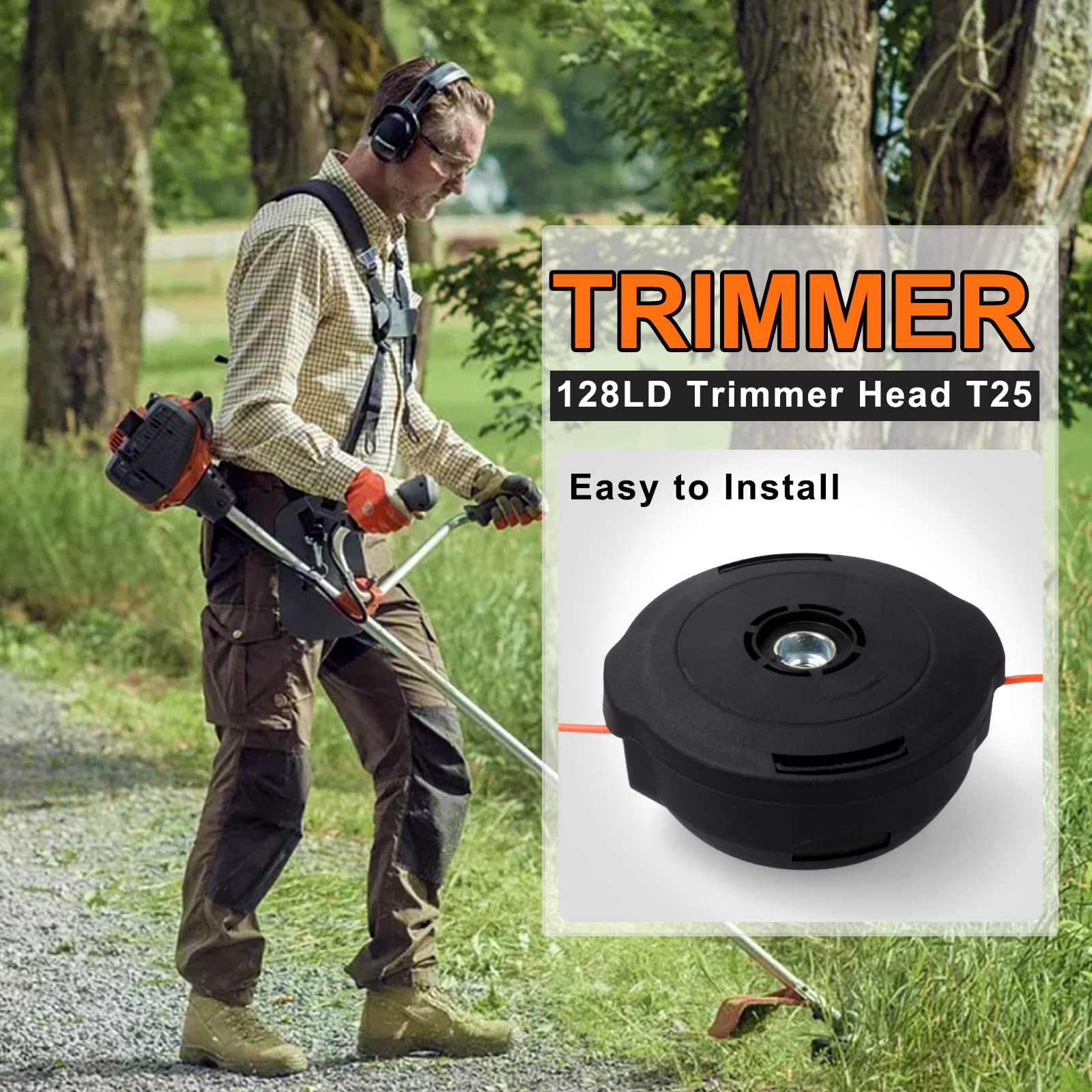 VBSYBO T25 Trimmer Head side view showing double line design