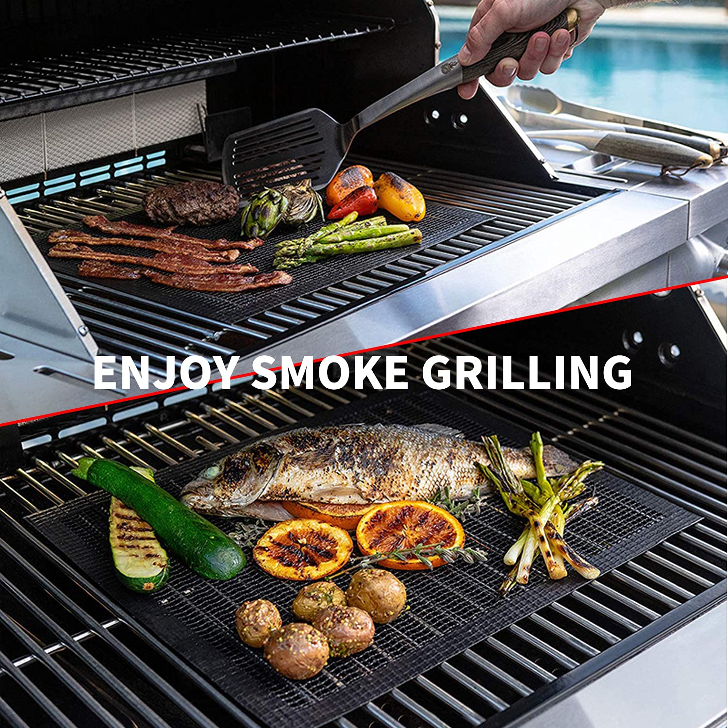 VCHOMY grill mat set packaging and dimensions