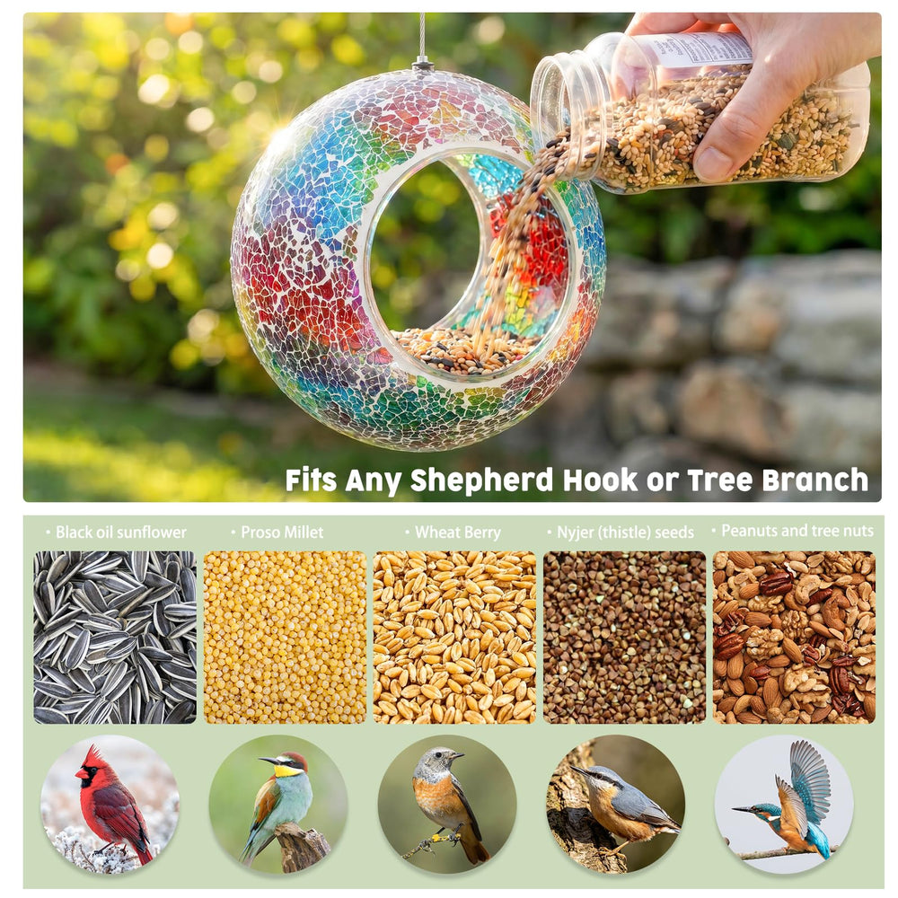 VCUTEKA Bird Feeder filled with seeds