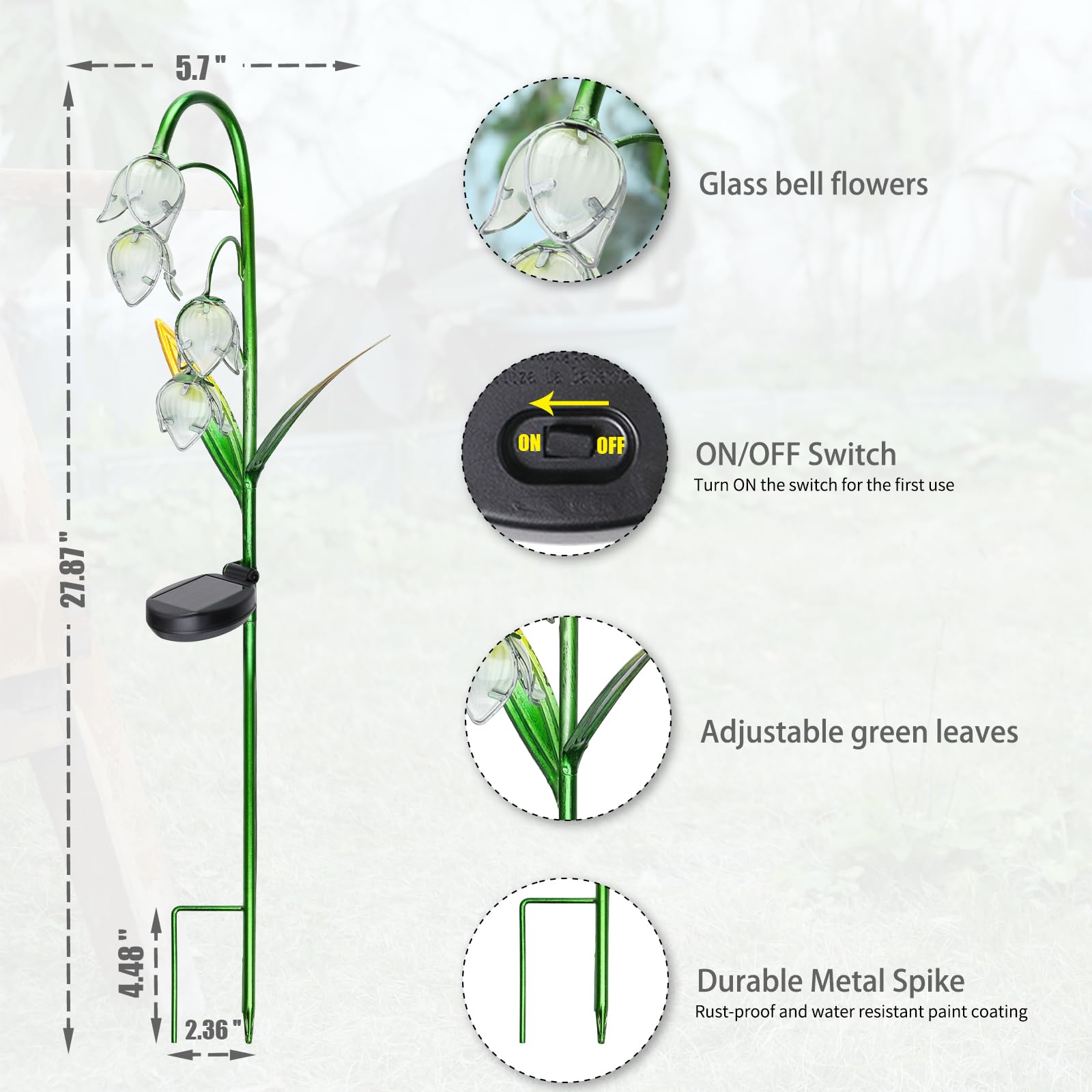 VCUTEKA solar garden light in backyard setting