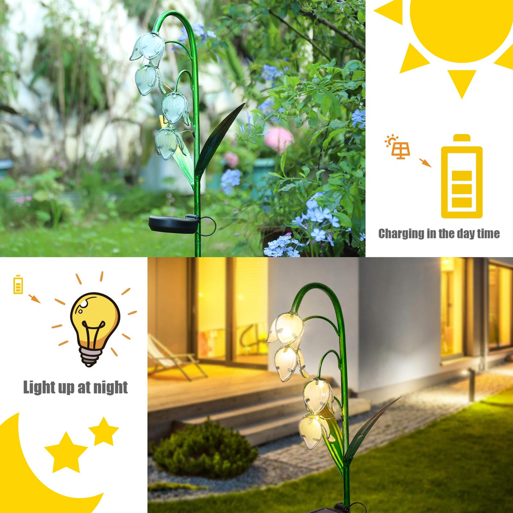 VCUTEKA solar garden light installed in garden
