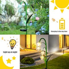 VCUTEKA solar garden light installed in garden