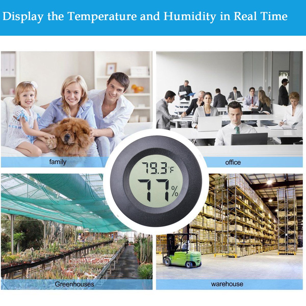 Veanic Mini Hygrometer Thermometer packaging with product details