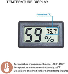 Veanic Mini Indoor Temperature Humidity Meter back view, battery compartment