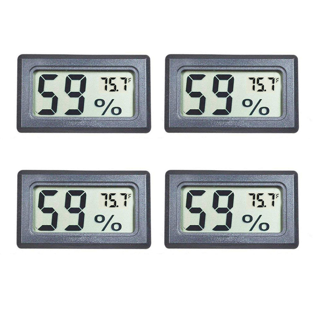 Veanic Mini Indoor Temperature Humidity Meter front view, black