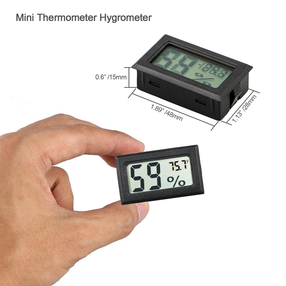 Veanic Mini Indoor Temperature Humidity Meter side view, black