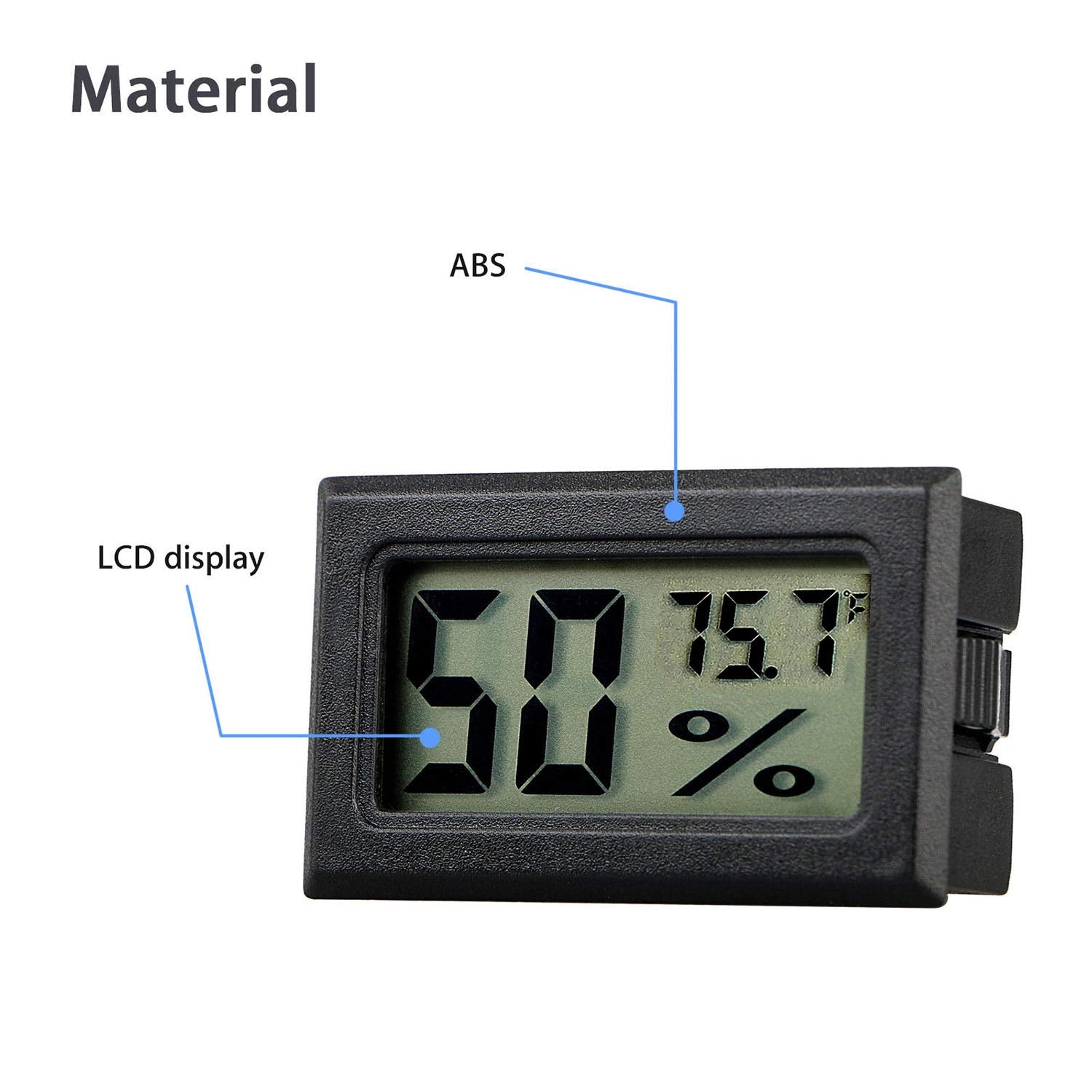Veanic Mini Indoor Temperature Humidity Meter with included LR44 batteries