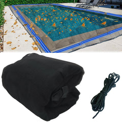Vecacosic Pool Leaf Net Cover 18x36 ft black mesh front view