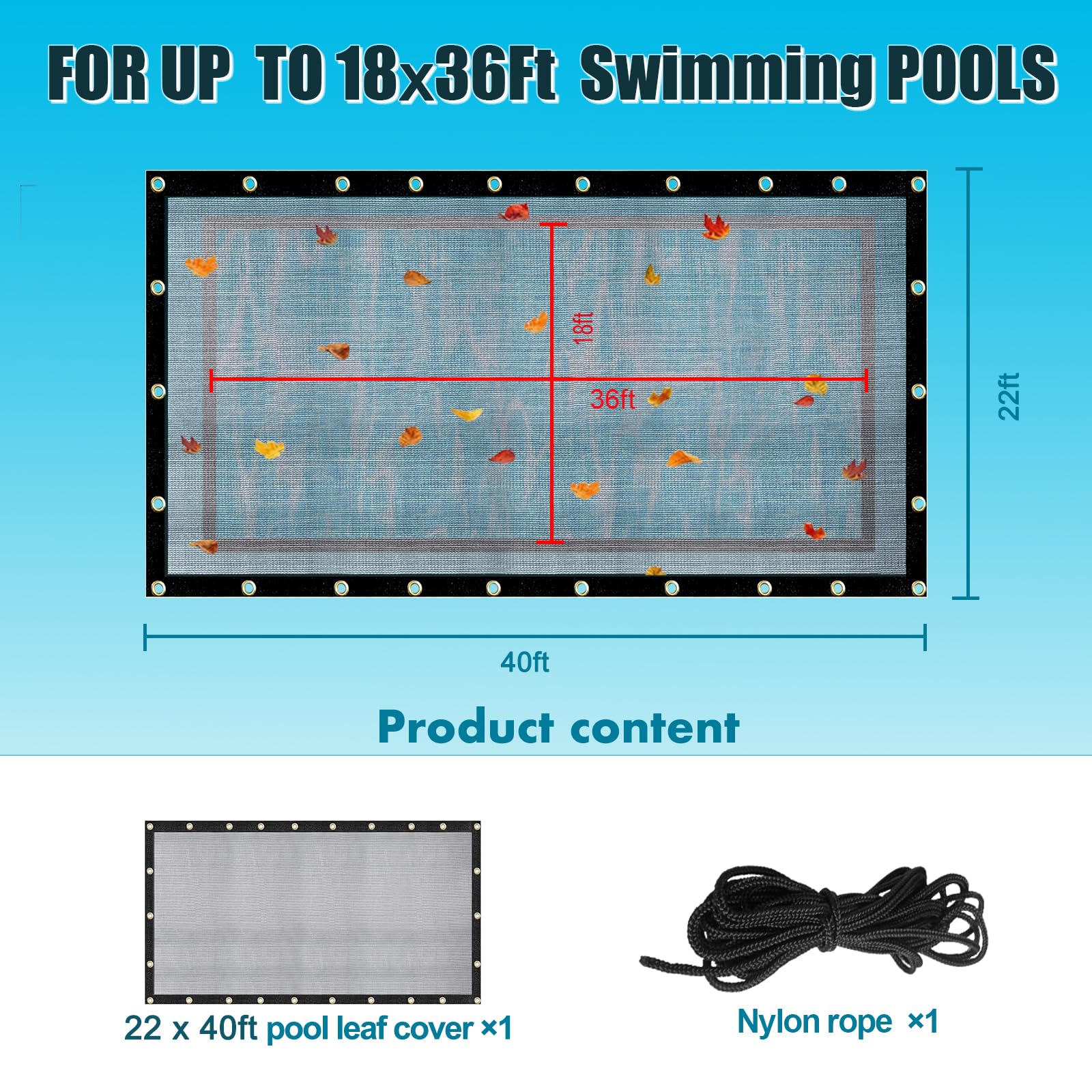 Vecacosic Pool Leaf Net Cover installation with securing anchors