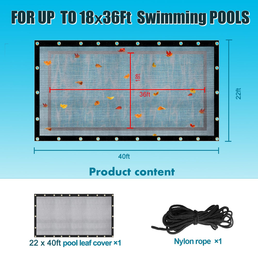 Vecacosic Pool Leaf Net Cover installation with securing anchors