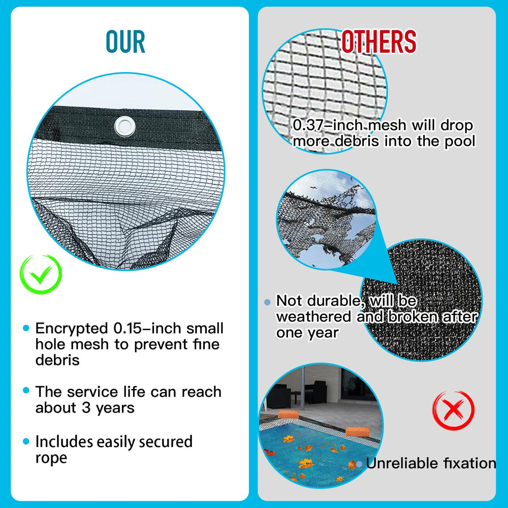 Vecacosic Pool Leaf Net Cover rolled for storage