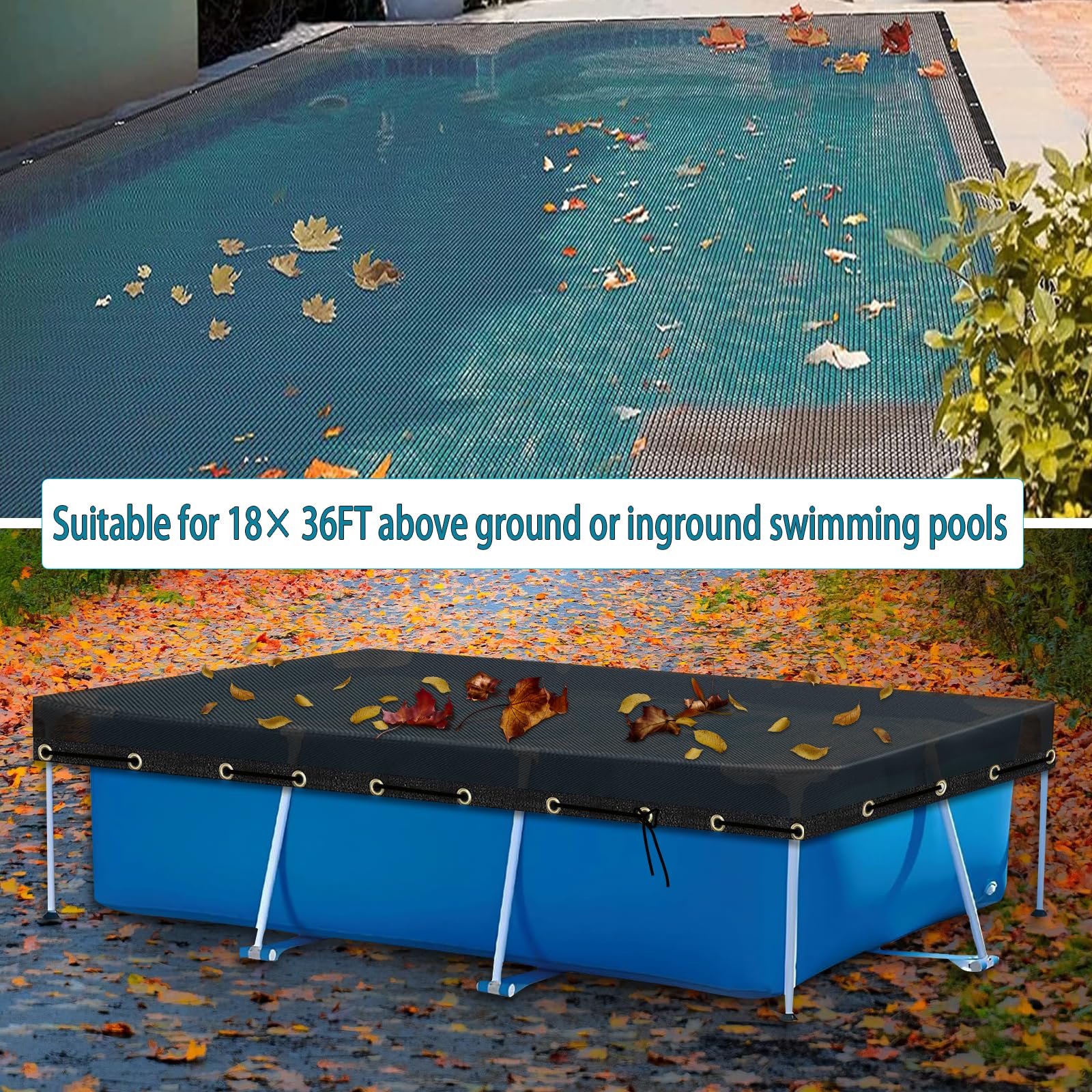 Vecacosic Pool Leaf Net Cover with included rope and grommets