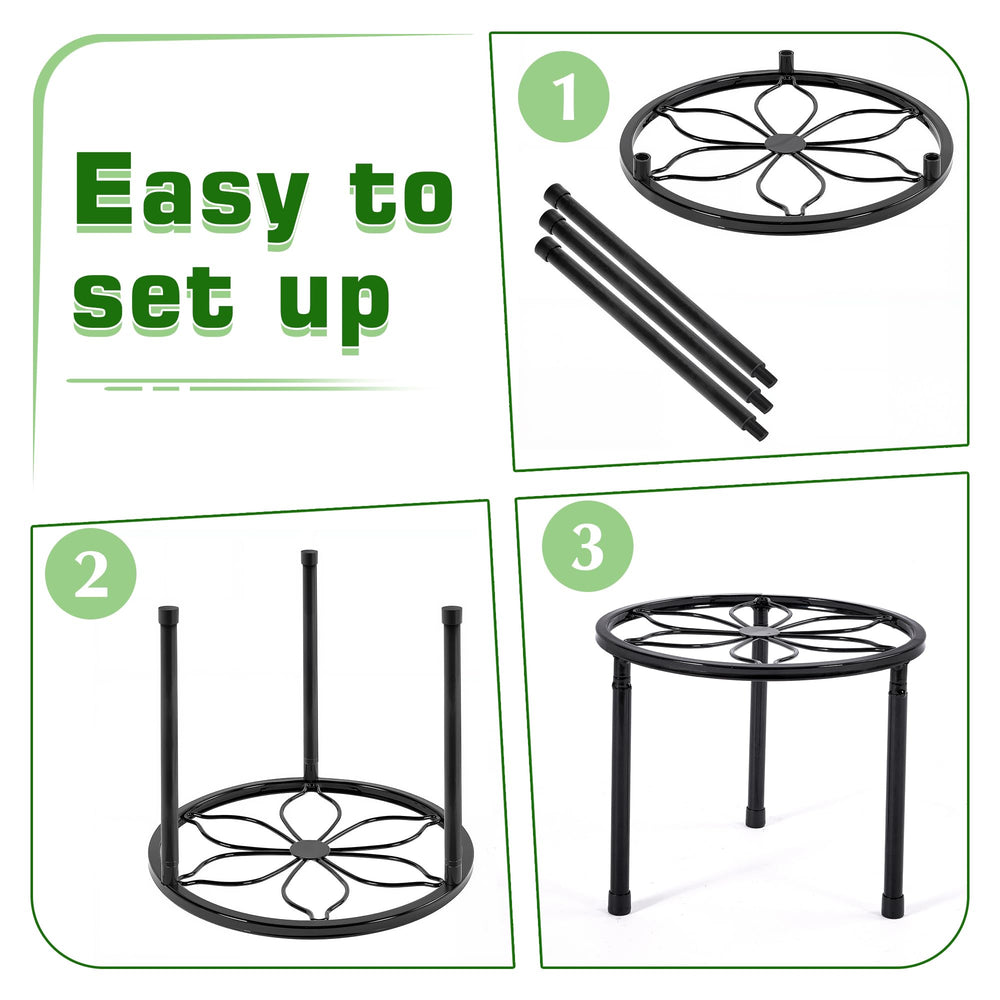 VECELO Metal Plant Stands in living room with decorative plants