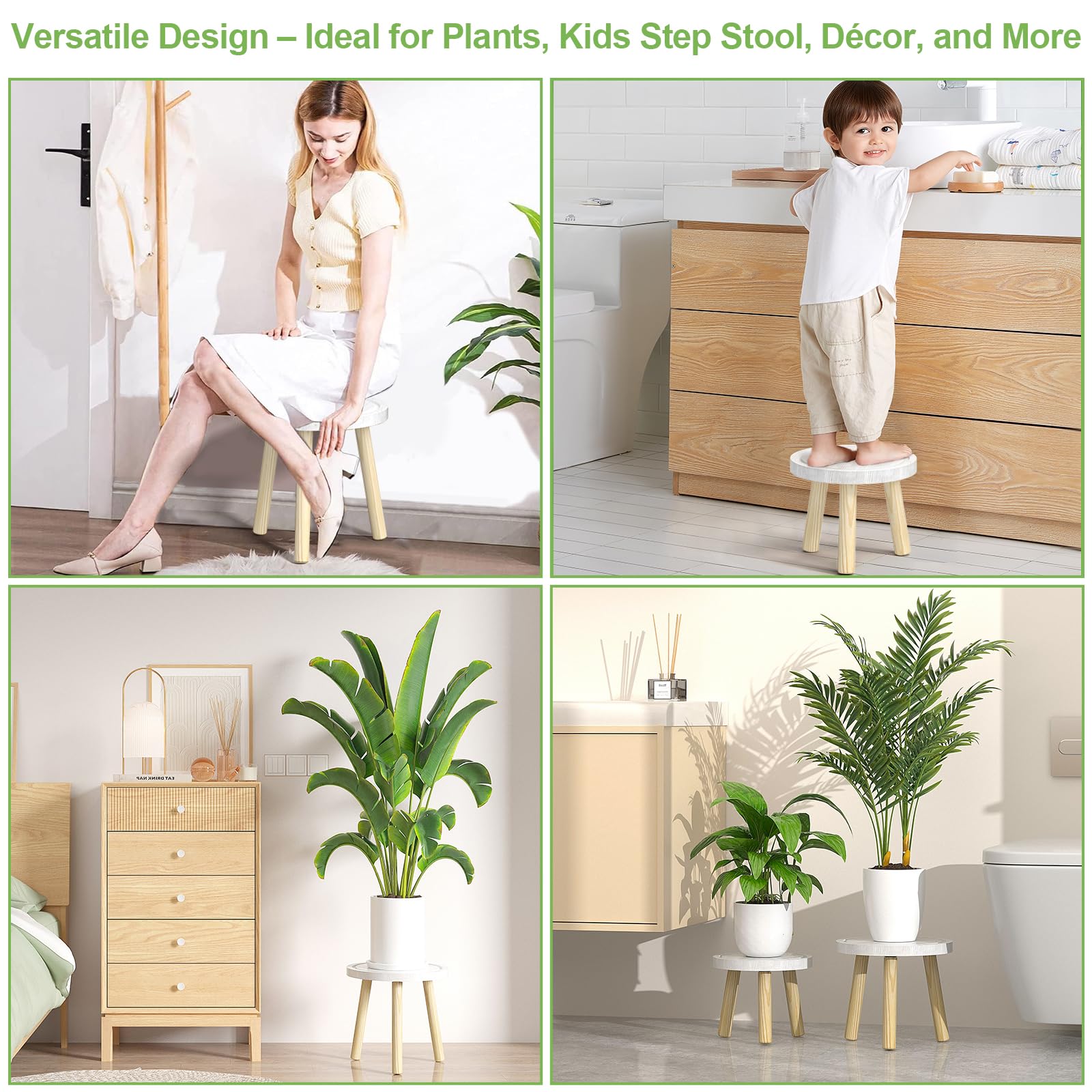 Vecxoty plant stands displaying books and decor items