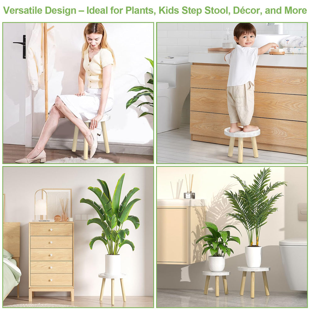 Vecxoty plant stands displaying books and decor items