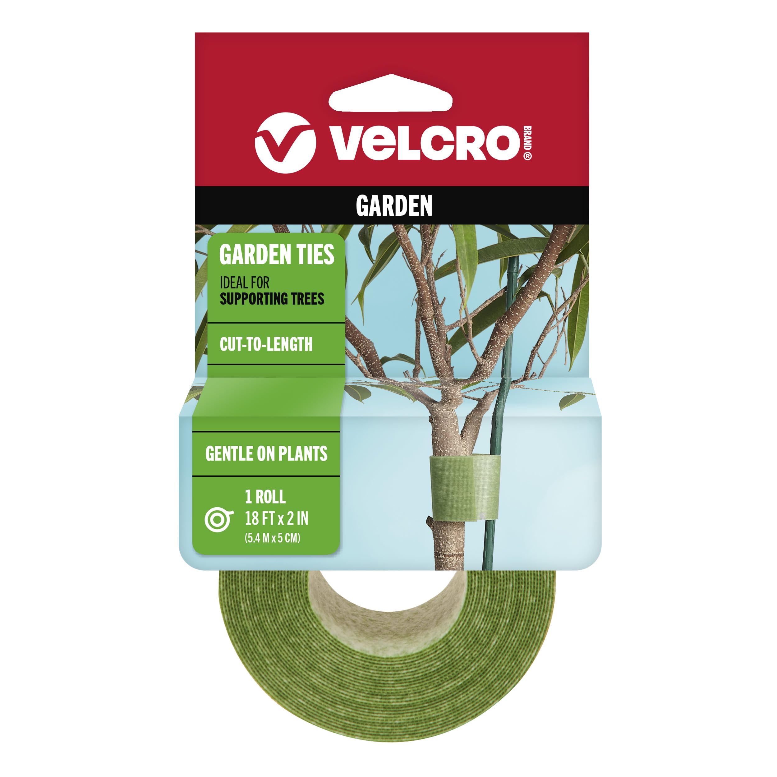 VELCRO Brand ONE-WRAP Garden Ties roll, green 18 ft x 2 in