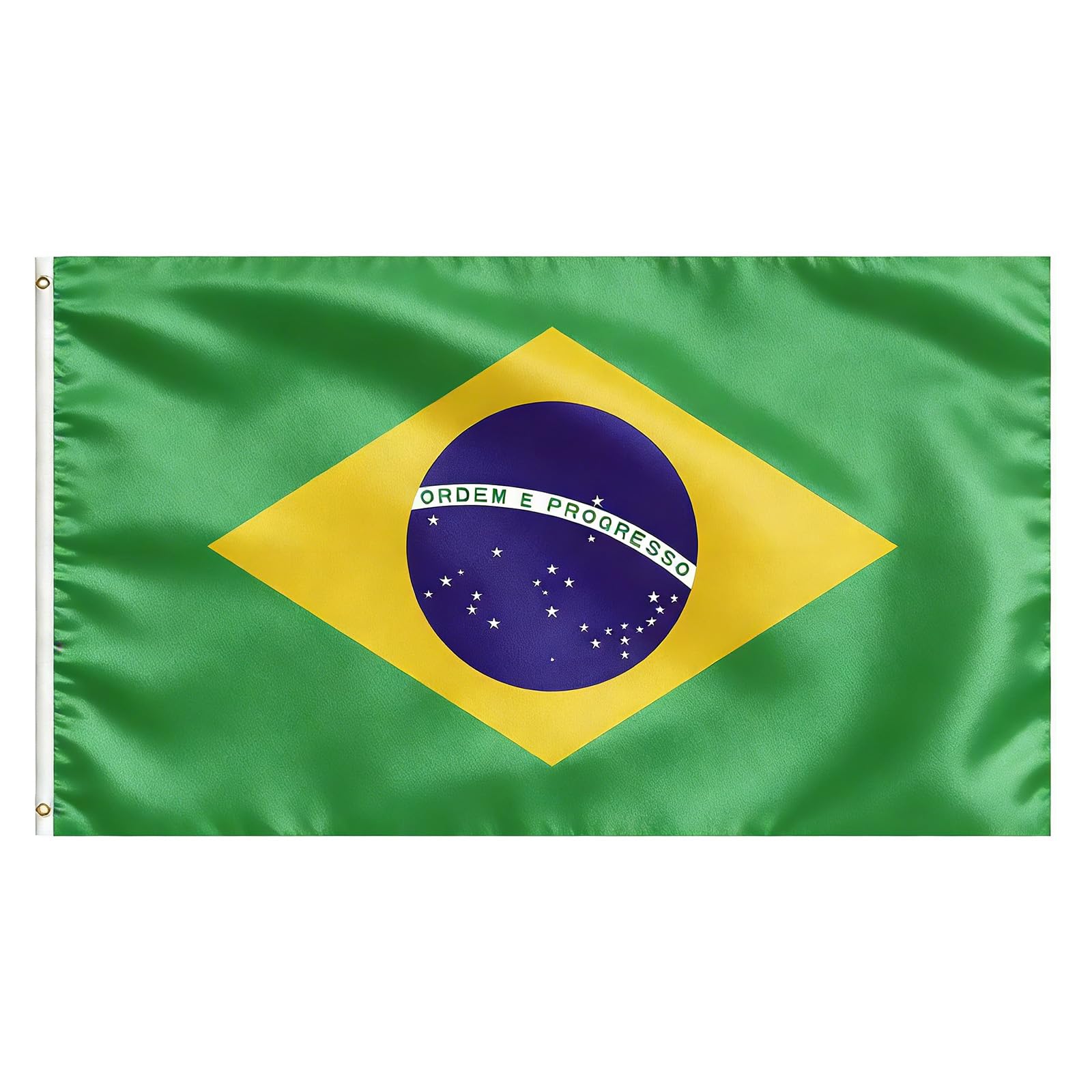 VELIFFCO Brazil Flag 3x5 Ft front view with brass grommets
