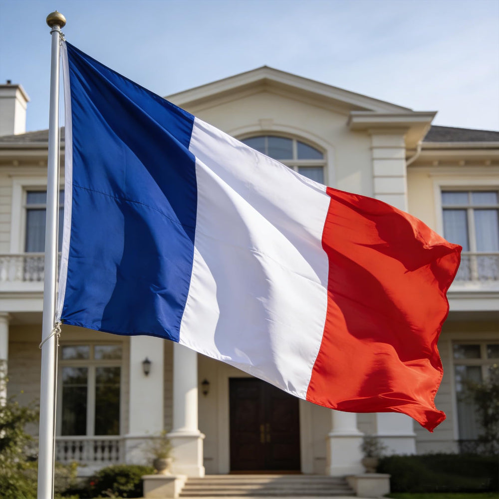 VELIFFCO France Flag hanging on a flagpole
